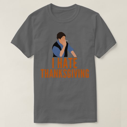 私は感謝祭が嫌おもしろいい Tシャツ (デザイン正面)