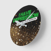 私は憂鬱な_時を過ごす ラウンド壁時計 (傾斜)