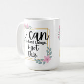 私は懸命できる コーヒーマグカップ (正面左)