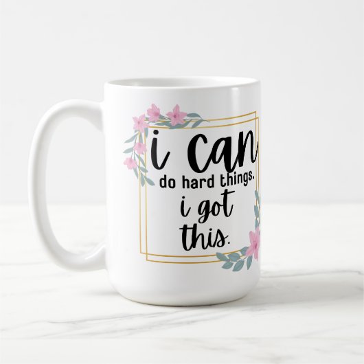 私は懸命できる コーヒーマグカップ (左)