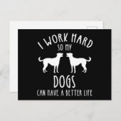 私は懸命で犬の生活が良くなる ポストカード (正面/裏面)