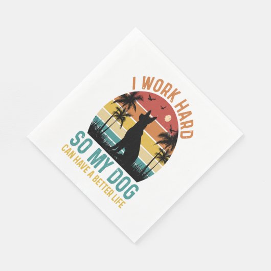 私は懸命で犬の生活を良くできるように働く スタンダードランチョンナプキン (角)