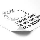 私は懸命で猫が長生きできるように働く フォトプリント (角)