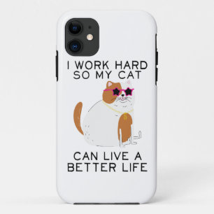 私は懸命で猫が長生きできるように働く iPhone 11 ケース