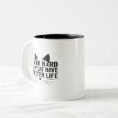 私は懸命で猫のライフギフトが良くなる ツートーンマグカップ (正面左)