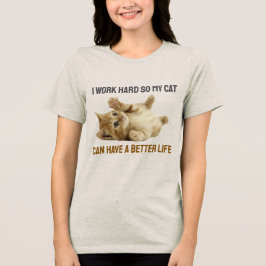 私は懸命で猫の命を取り戻す トライブレンドＴシャツ