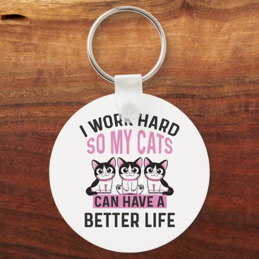 私は懸命で猫の命を救う キーホルダー (正面)