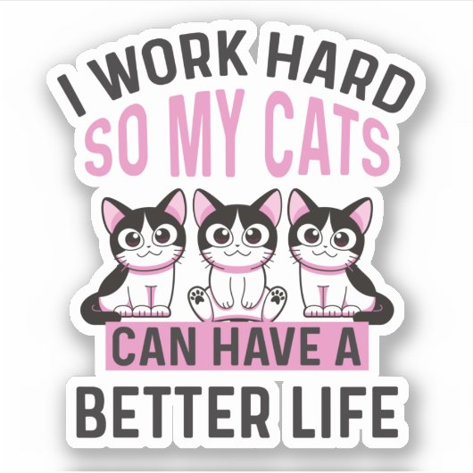 私は懸命で猫の命を救う シール (正面)