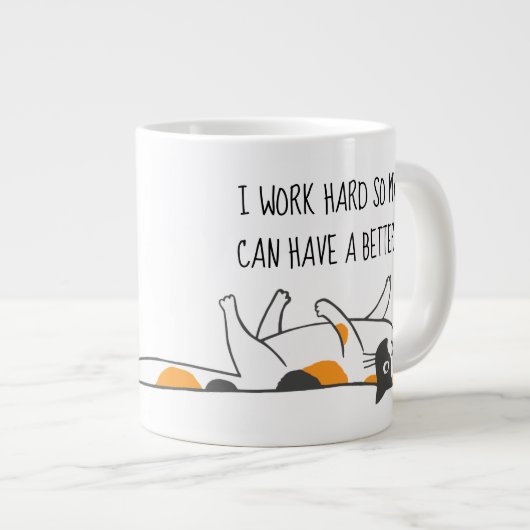 私は懸命で猫の命を救う ジャンボコーヒーマグカップ (正面右)