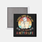 私は懸命で猫の命を救う マグネット (正面/裏面)