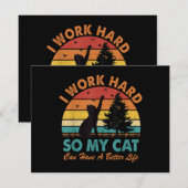 私は懸命で猫の生活を良くする サンキューカード (正面/裏面)