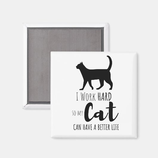 私は懸命で猫の生活を良くする マグネット (正面/裏面)