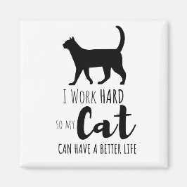私は懸命で猫の生活を良くする マグネット