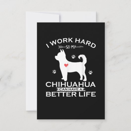私は懸命を働く私のChihuahua犬はより良くすることができる 出欠カード (正面)