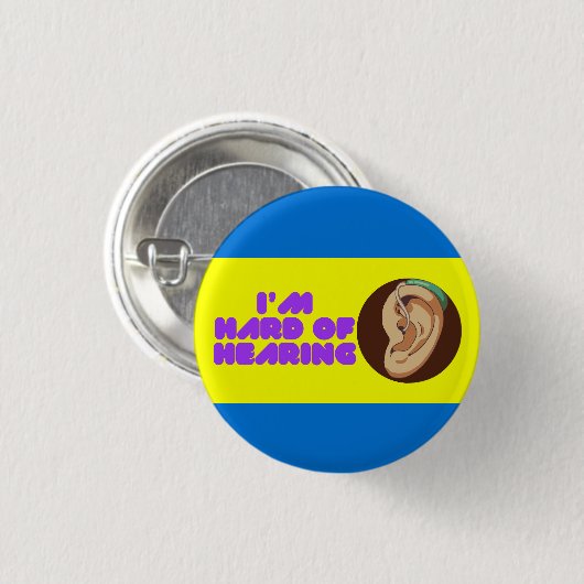 私は懸命バッジを聞シンプルく 缶バッジ (正面&裏面)