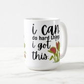 私は懸命事ができる コーヒーマグカップ (正面右)