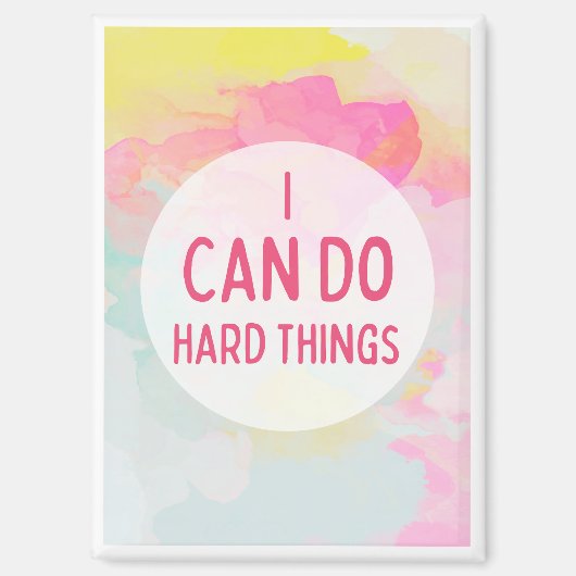 私は懸命事パステルウォーターカラー マグネット (正面)