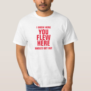 私は成長ここに飛んで来たハオレス出て行く Tシャツ