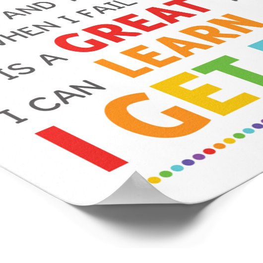 私は成長志向の教室を持っている ポスター (角)