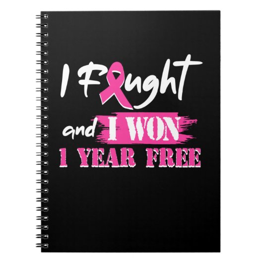 私は戦い、私は1年間の無料の乳がん認識に勝った ノートブック (正面)