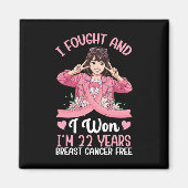 私は戦ったピンクの女の子と私は私は22年の胸C マグネット (正面)