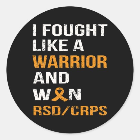 私は戦士のように戦ってRSDを勝ち取った – CRPS ラウンドシール (正面)
