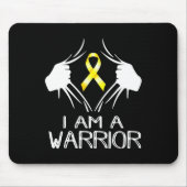 私は戦士の小児癌認識度金ゴールド肋骨 マウスパッド (正面)