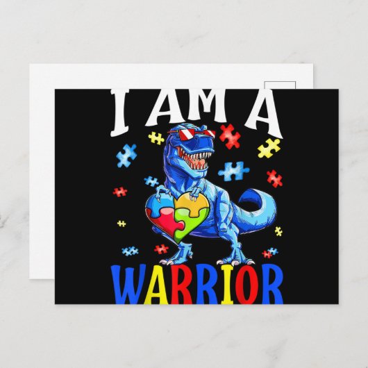 私は戦士の自閉症家族の恐竜の自閉症だ シーズンポストカード (正面/裏面)