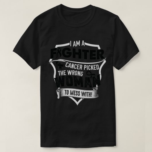私は戦闘機である – 黒色腫がん認識度サポート Tシャツ (デザイン正面)