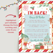 私は戻ってきた歓迎の戻るクリスマスの小妖精や小人手紙 ポスター