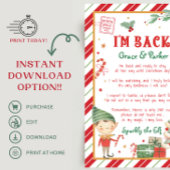 私は戻ってきた歓迎の戻るクリスマスの小妖精や小人手紙 ポスター