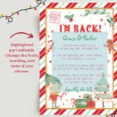 私は戻ってきた歓迎の戻るクリスマスの小妖精や小人手紙 ポスター