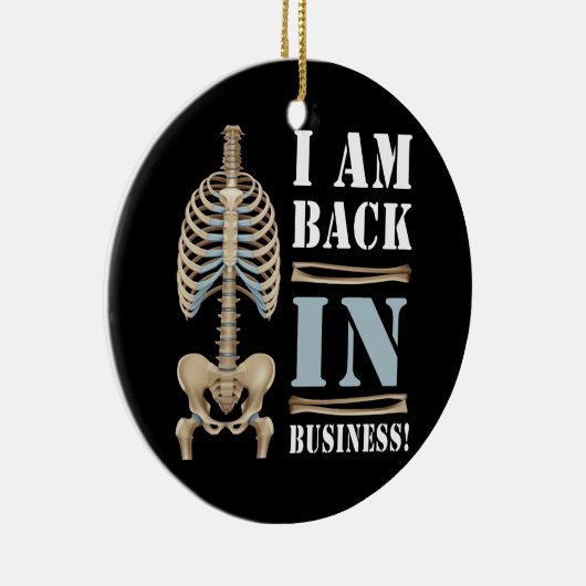 私は戻ってビジネスのバック手術の脊椎症の串焼き セラミックオーナメント (右)