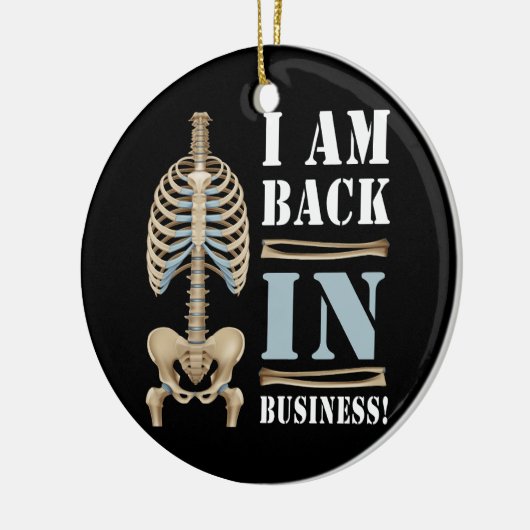 私は戻ってビジネスのバック手術の脊椎症の串焼き セラミックオーナメント (左)
