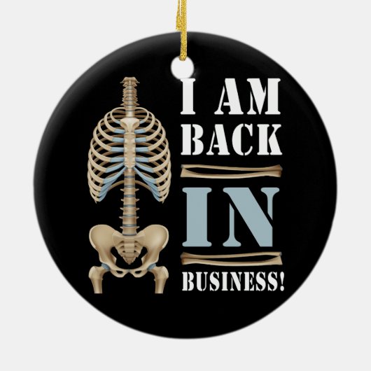 私は戻ってビジネスのバック手術の脊椎症の串焼き セラミックオーナメント (裏面)