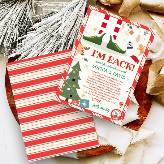 私は戻るクリスマス小妖精や小人戻り到着レターカード 招待状