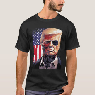 私は戻るトランプ2024ドナルドクールトランプのロボットシー Tシャツ