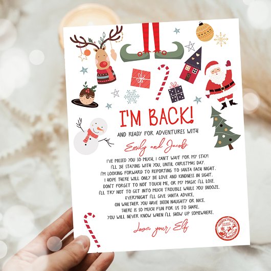 私は戻る小妖精や小人到着レター小妖精や小人リターンクリスマス