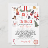 私は戻る小妖精や小人到着レター小妖精や小人リターンクリスマス 招待状 (正面)