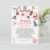 私は戻る小妖精や小人到着レター小妖精や小人リターンクリスマス 招待状 (スタンド正面)