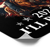 私は戻る – Us Flと一緒に馬に乗ってトランプ ポスター (角)