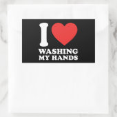 私は手を洗うのが大好きだ 長方形シール (バッグ)