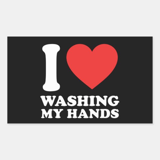 私は手を洗うのが大好きだ 長方形シール (正面)