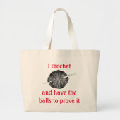 私は手を組んで、それを証明するためにボールを持っている ラージトートバッグ (正面)