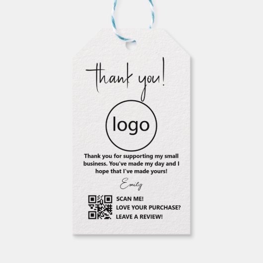 私は手作りのミニマリストのビジネス気にラベル ギフトタグ (裏面)