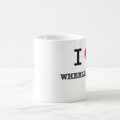私は手押し車を愛します コーヒーマグカップ (中央)