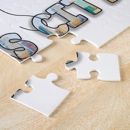 私は手紙の中のKCのスカイラインのカンザスシティを愛します ジグソーパズル (側面)