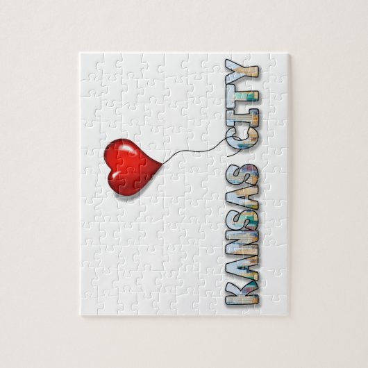 私は手紙の中のKCのスカイラインのカンザスシティを愛します ジグソーパズル (縦)