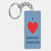 私は手荷物係のキーホルダー/荷物のラベルを愛します キーホルダー (正面左)