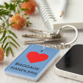 私は手荷物係のキーホルダー/荷物のラベルを愛します キーホルダー (正面右)